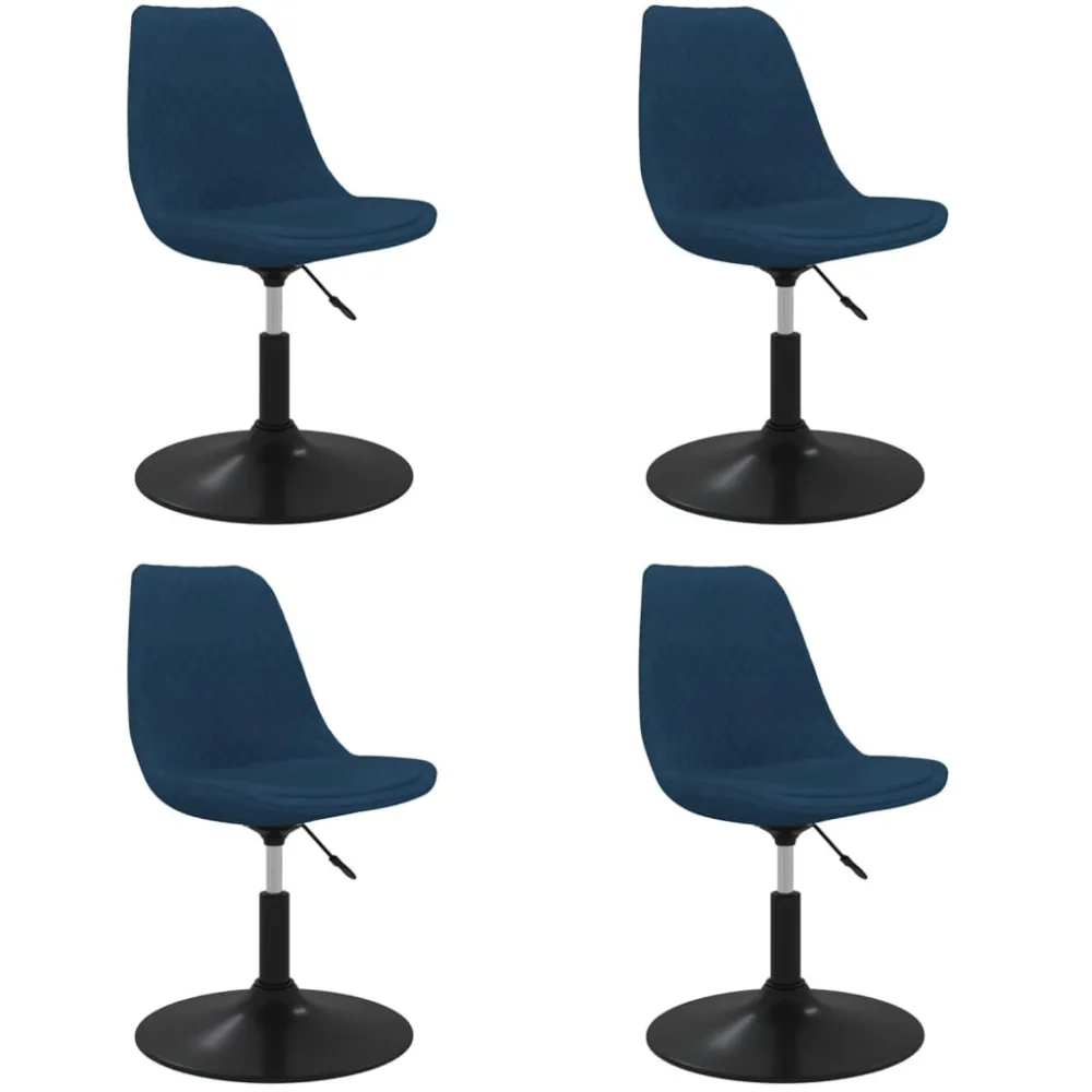 Sedie da Pranzo Girevoli 4 pz Blu Velluto