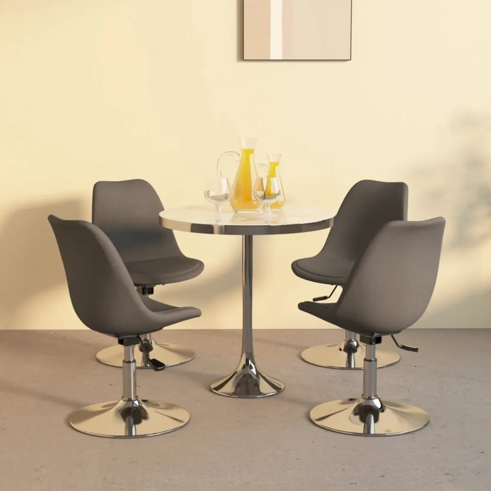 Sedie da Pranzo Girevoli 4 pz Grigio Scuro Tessuto