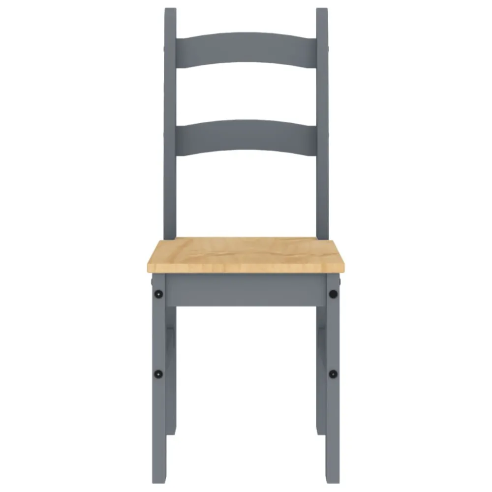 Sedie da Pranzo 2 pz Grigie 40x46x99 cm Legno Massello di Pino