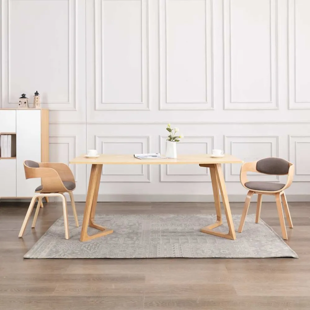 Sedie da Pranzo 2 pz Grigie Legno Piegato e Tessuto Talpa