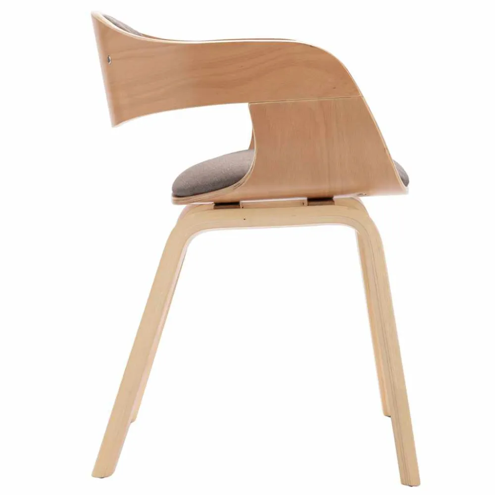Sedie da Pranzo 2 pz Grigie Legno Piegato e Tessuto Talpa