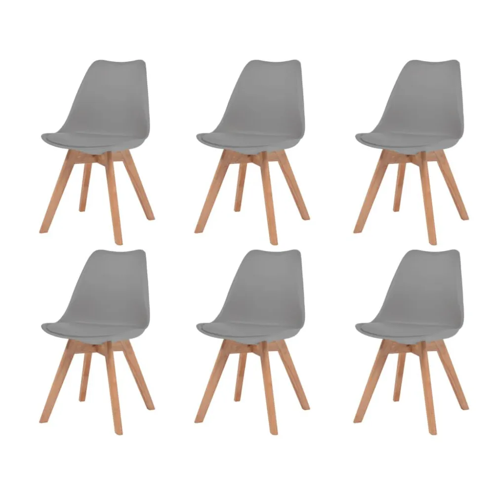 Sedie da Pranzo 6 pz Grigie Plastica