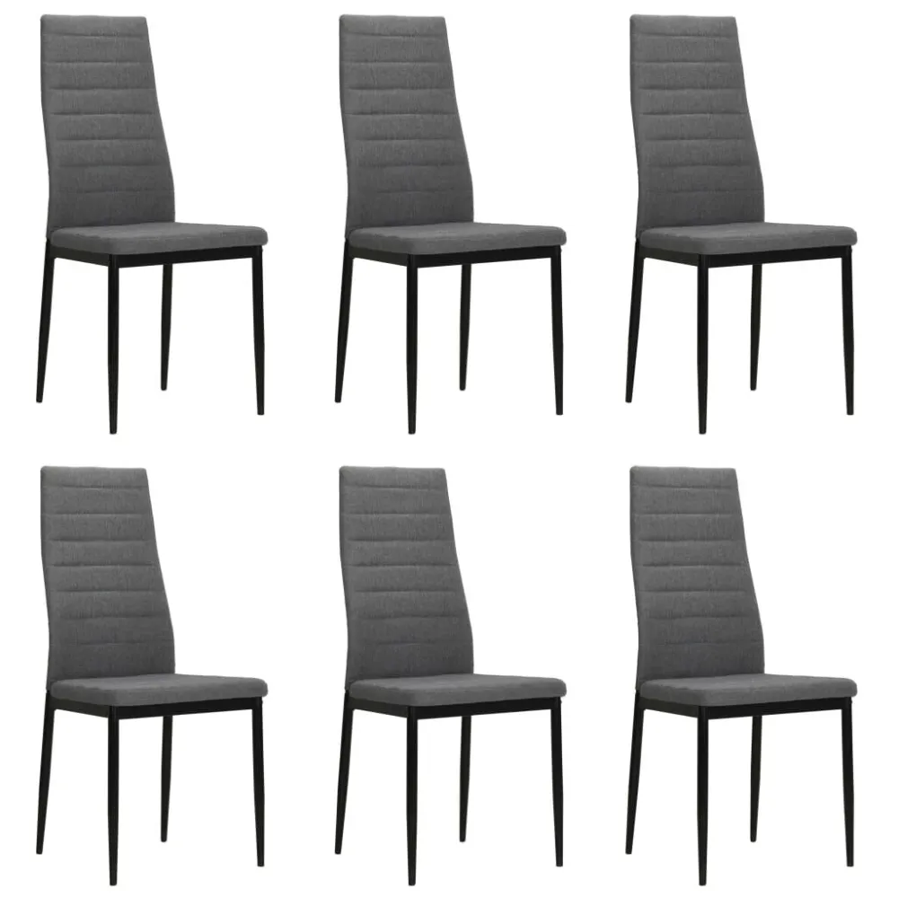 Sedie da Pranzo 6 pz Grigio Chiaro Tessuto