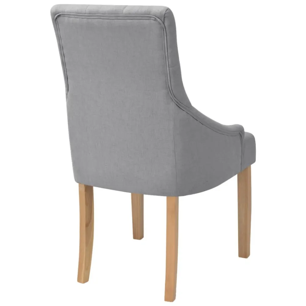 Sedie da Pranzo 4 pz Grigio Chiaro Tessuto