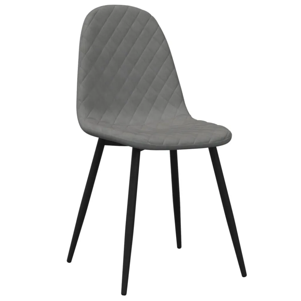 Sedie da Pranzo 6 pz Grigio Chiaro Velluto