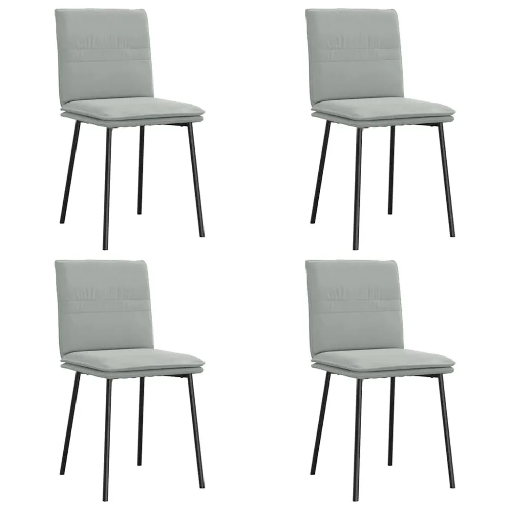Sedie da Pranzo 4 pz Grigio Chiaro Velluto