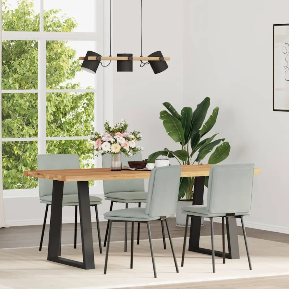 Sedie da Pranzo 4 pz Grigio Chiaro Velluto