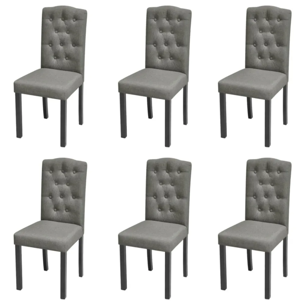 Sedie da Pranzo 6 pz Grigio Tessuto