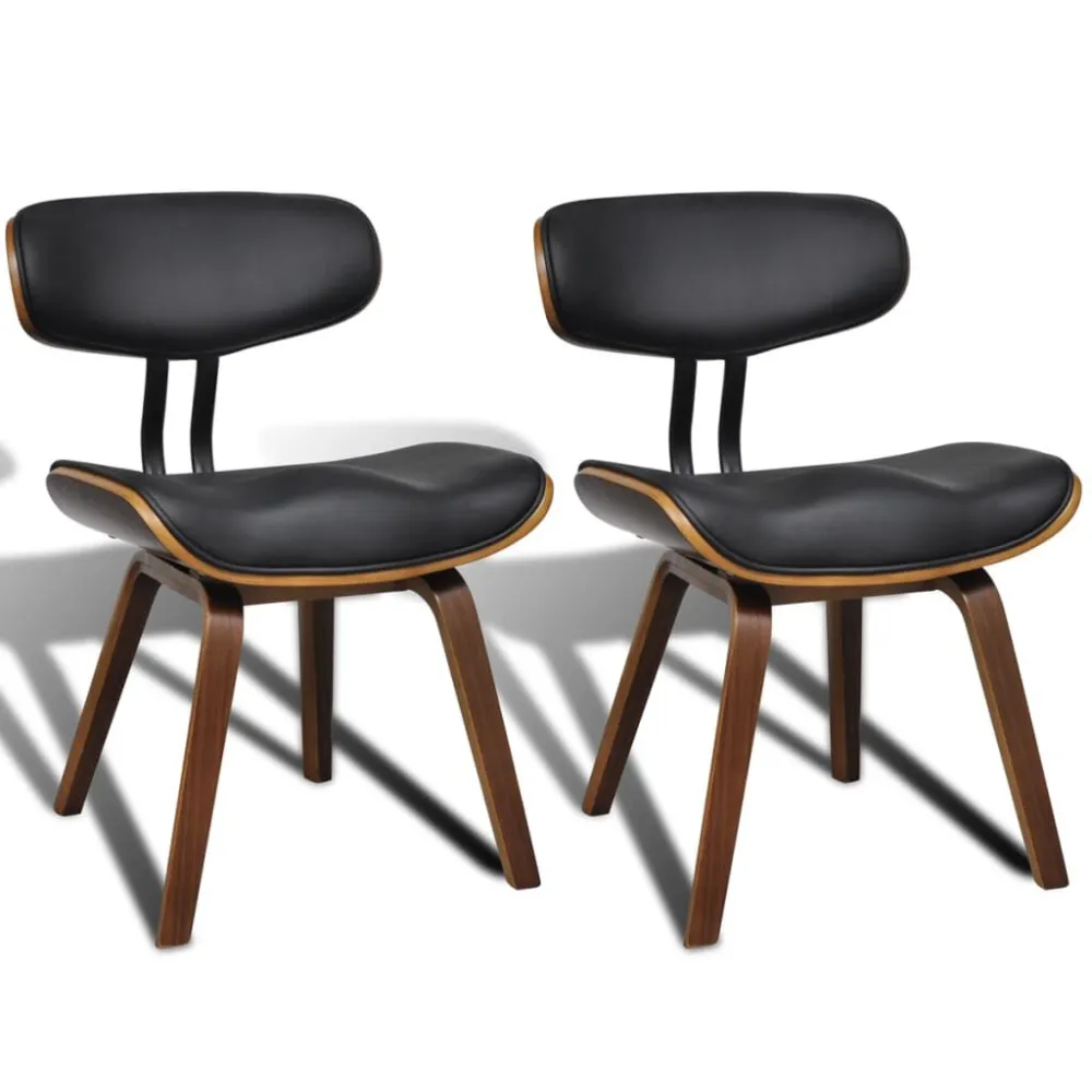 Sedie da Pranzo 2 pz Legno Curvato e Similpelle