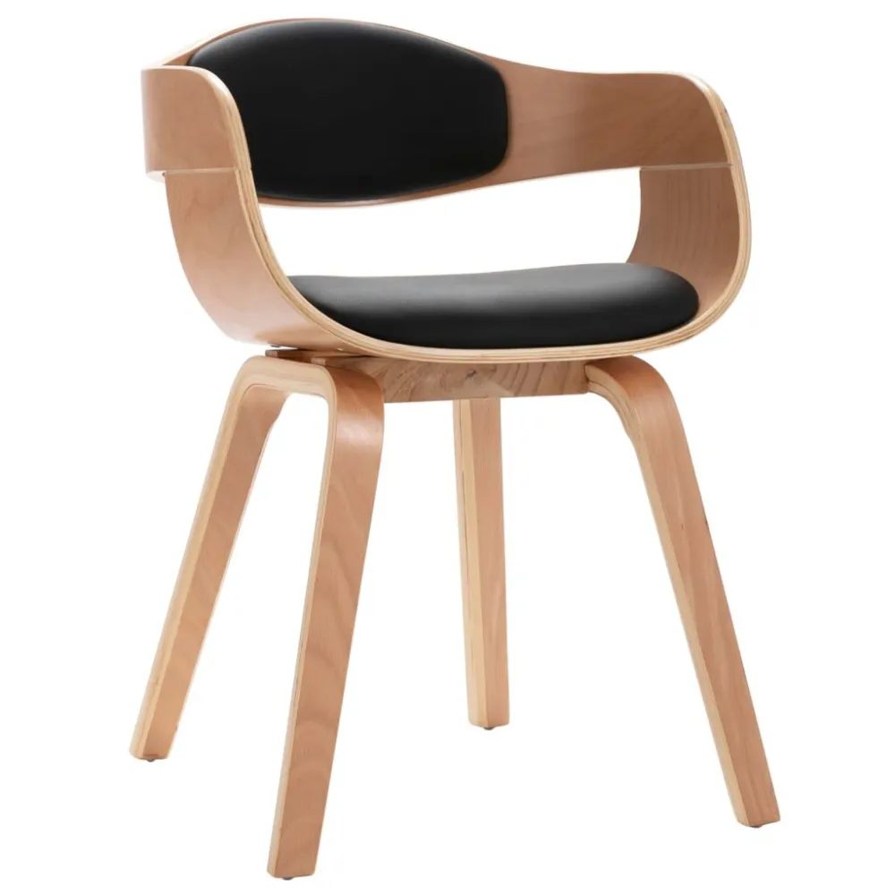 Sedie da Pranzo 4 pz Legno Curvato e Similpelle