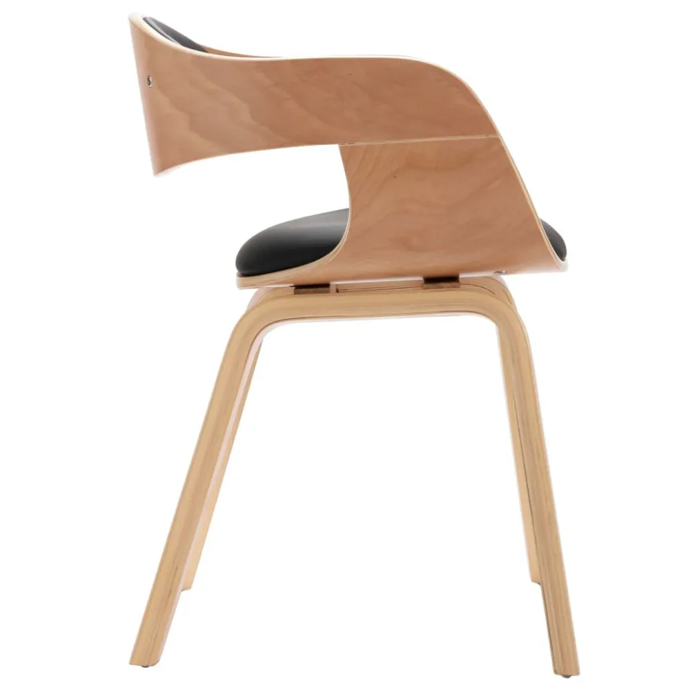 Sedie da Pranzo 4 pz Legno Curvato e Similpelle