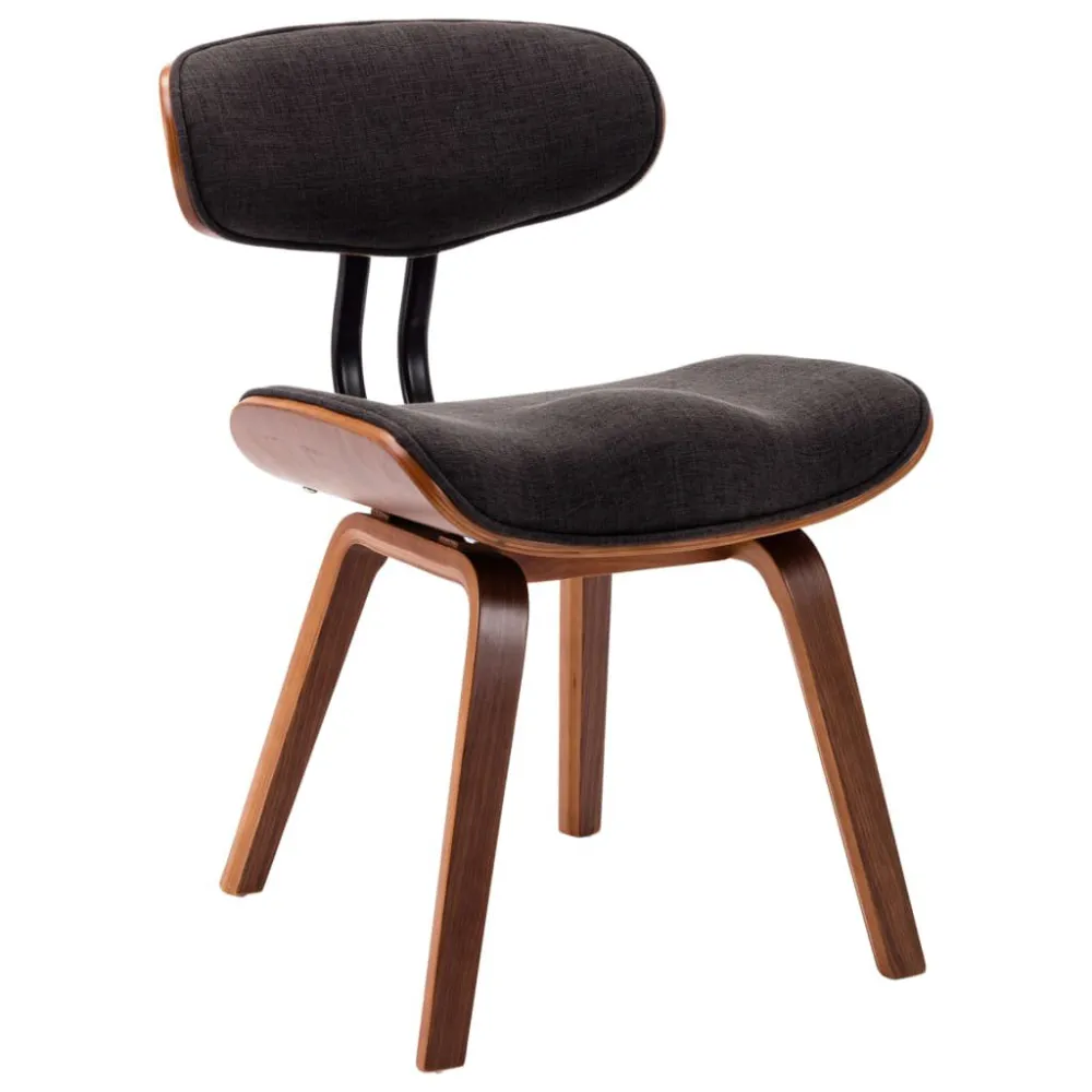 Sedie da Pranzo 2 pz Legno Curvato e Tessuto Grigio