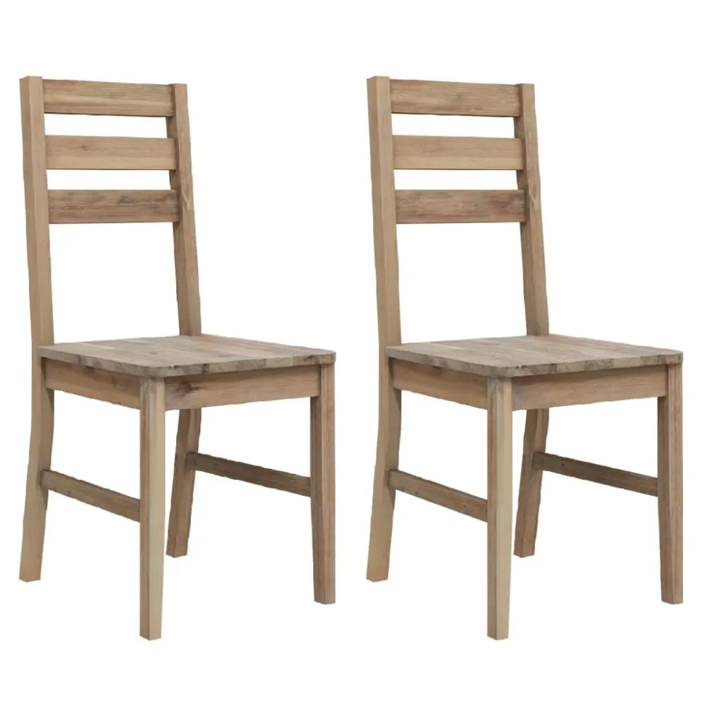 Sedie da Pranzo 2 pz Legno Massello di Acacia