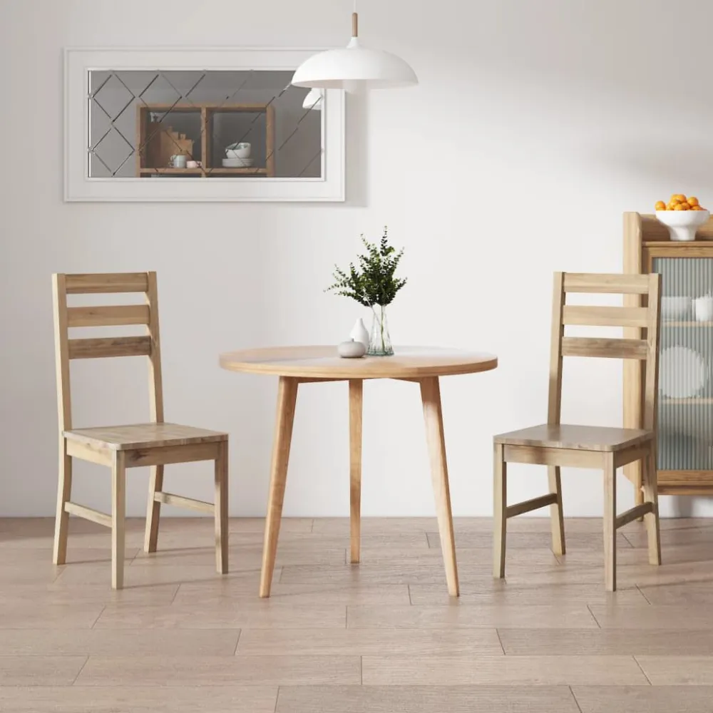 Sedie da Pranzo 2 pz Legno Massello di Acacia