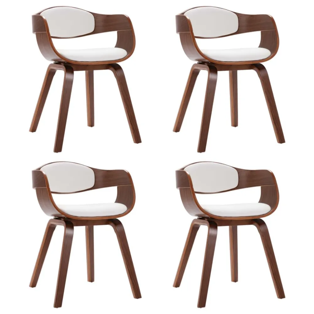 Sedie da Pranzo 4 pz Legno Piegato e Similpelle