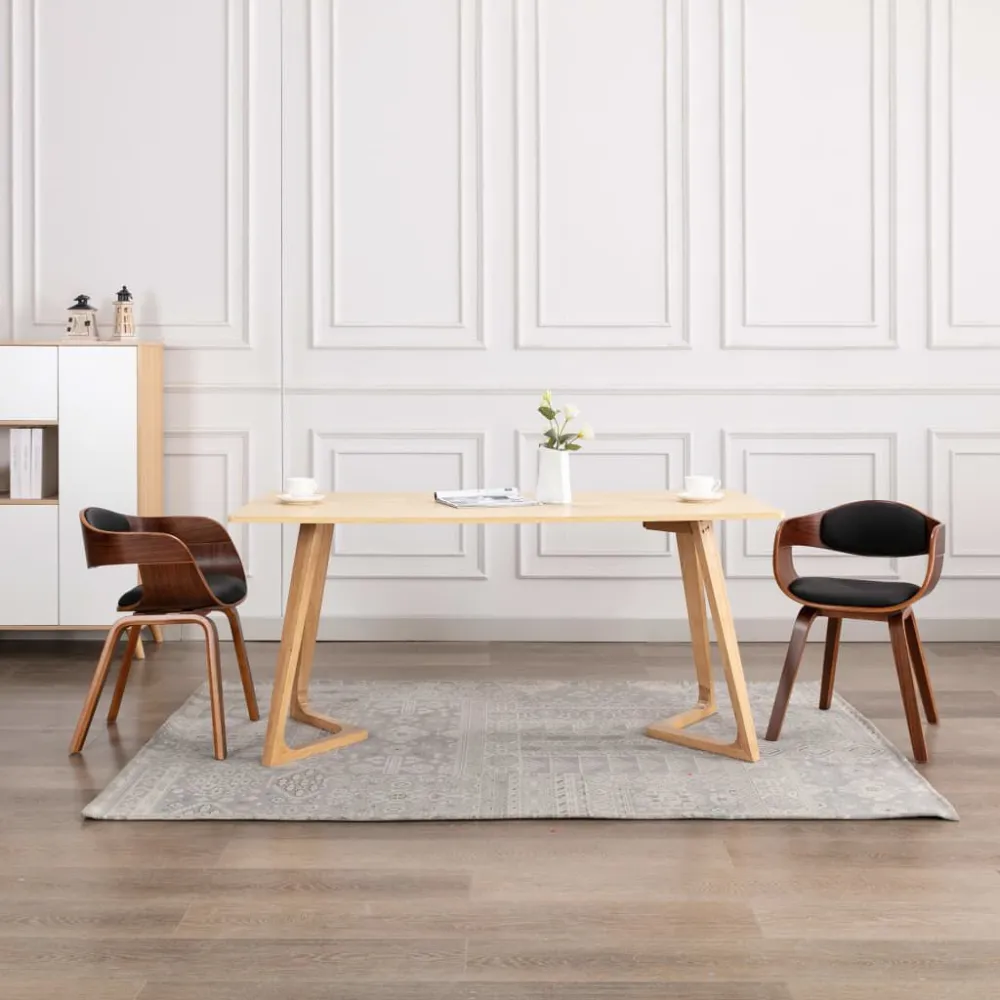 Sedie da Pranzo 2 pz Legno Piegato e Similpelle