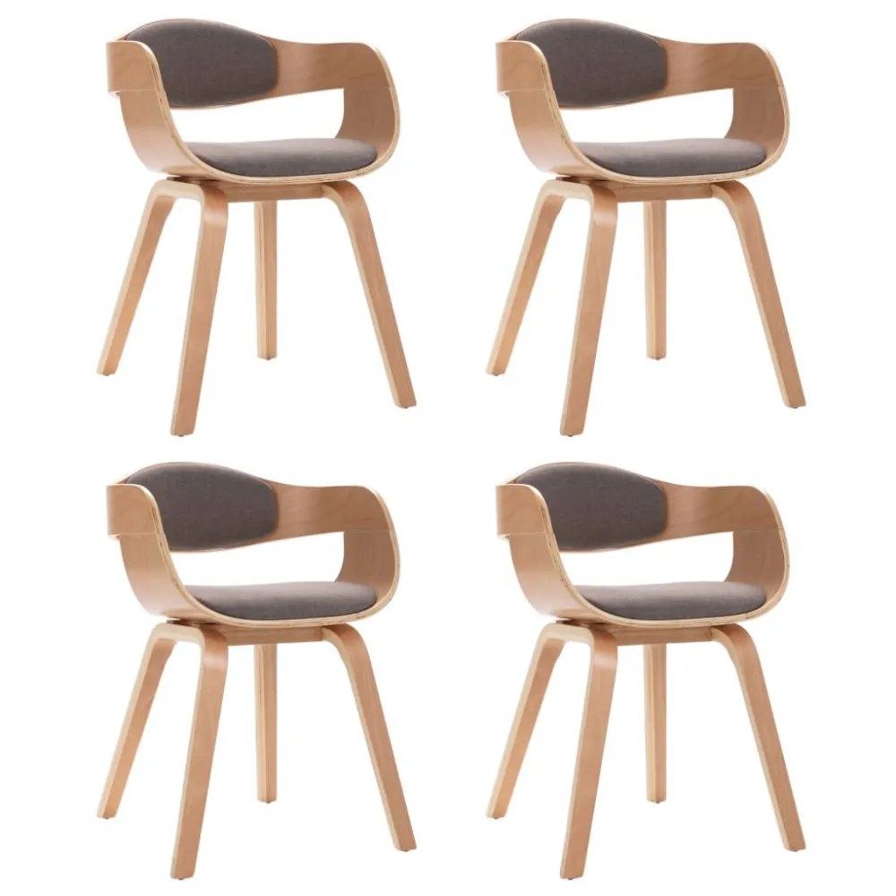 Sedie da Pranzo 4 pz Legno Piegato e Tessuto Grigio Talpa