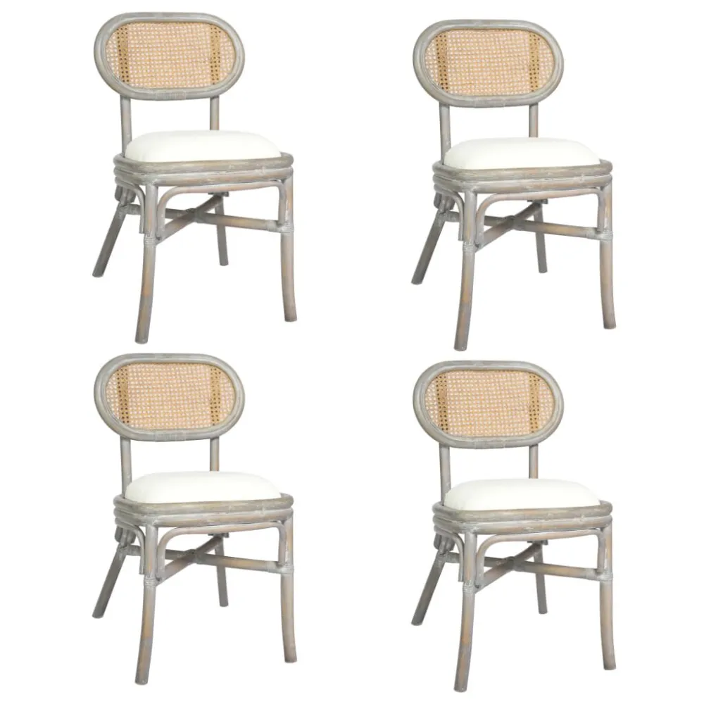 Sedie da Pranzo 4 pz Lino Grigio