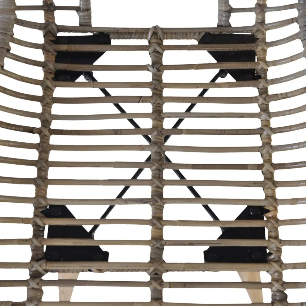 Sedie da Pranzo 4 pz Marroni Rattan Naturale
