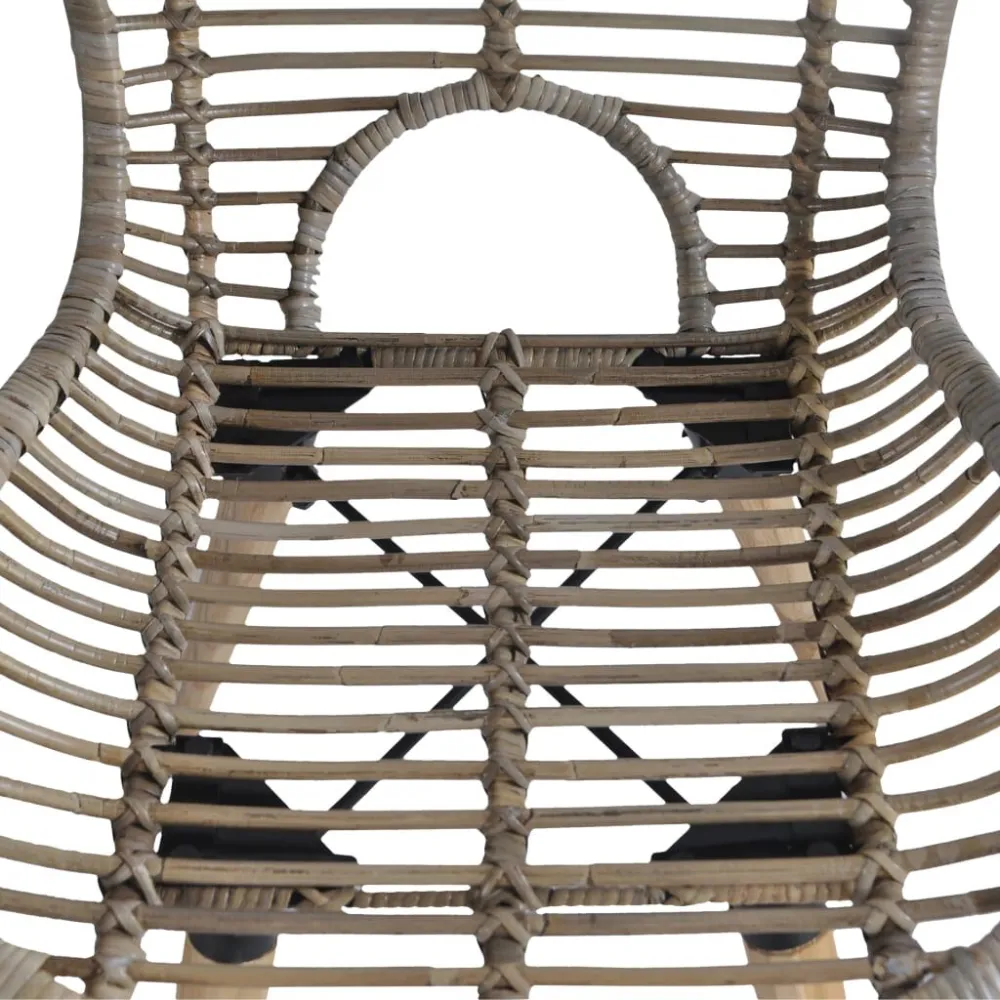 Sedie da Pranzo 4 pz Marroni Rattan Naturale