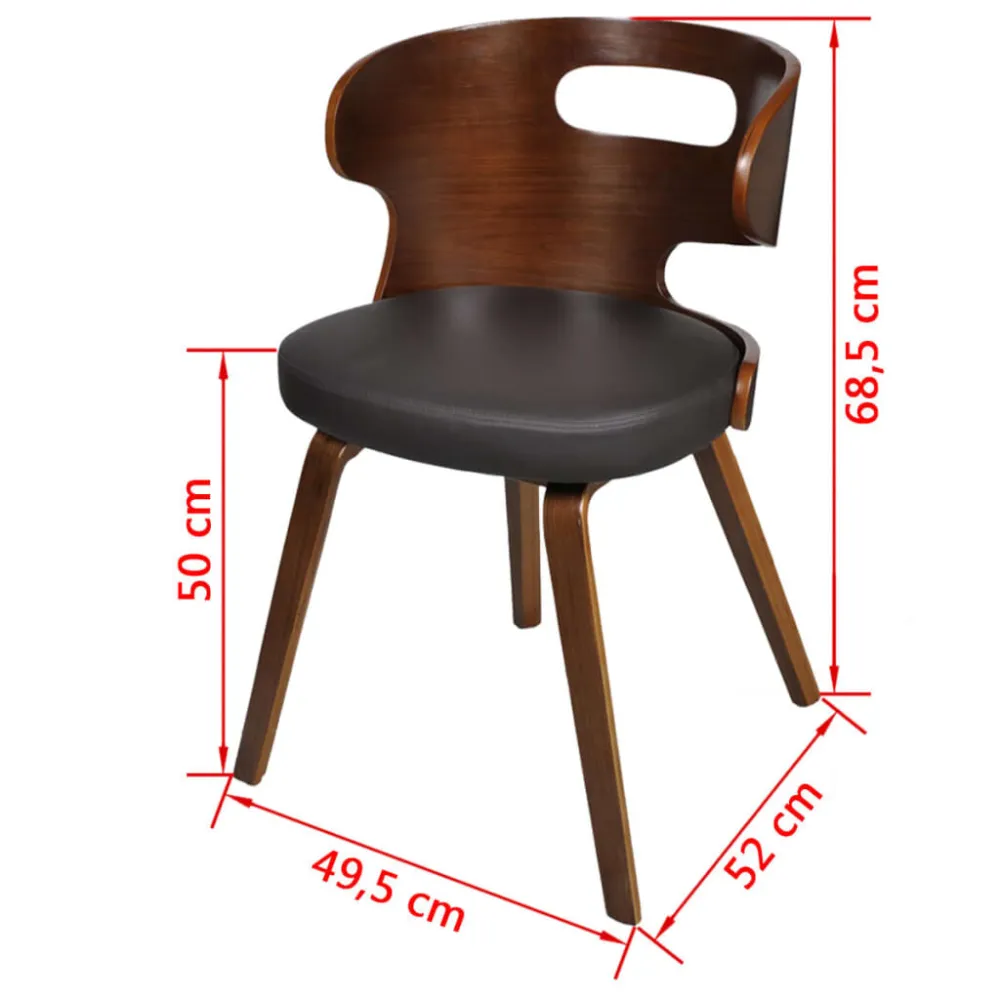 Sedie da Pranzo 2 pz Marroni Similpelle