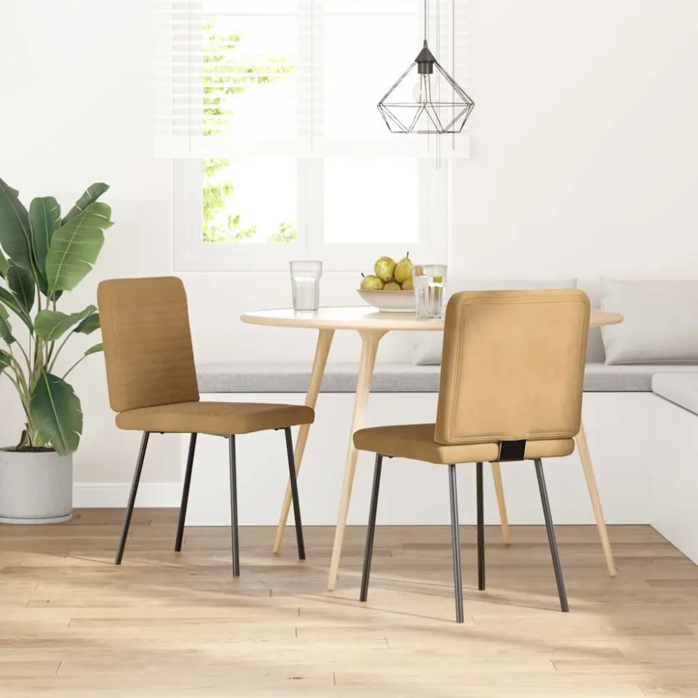 Sedie da Pranzo 2 pz Marroni Velluto