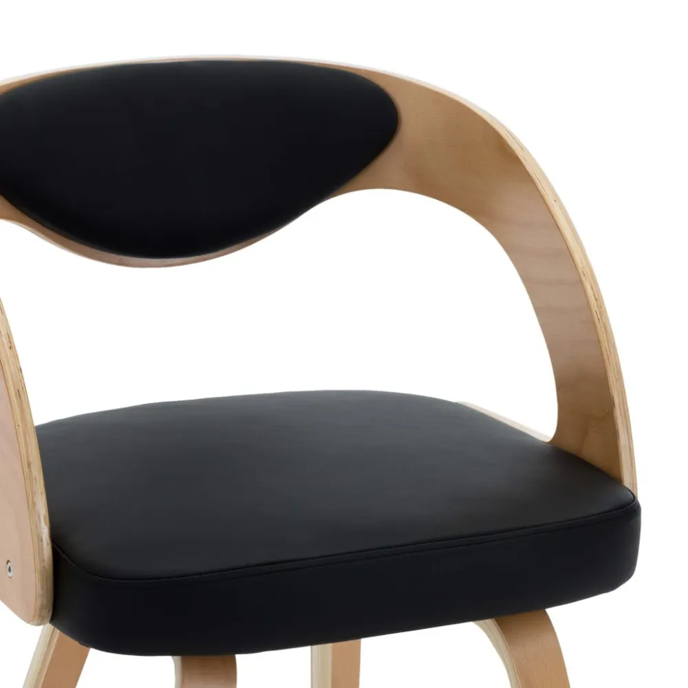 Sedie da Pranzo 4 pz Nere Legno Piegato e Similpelle