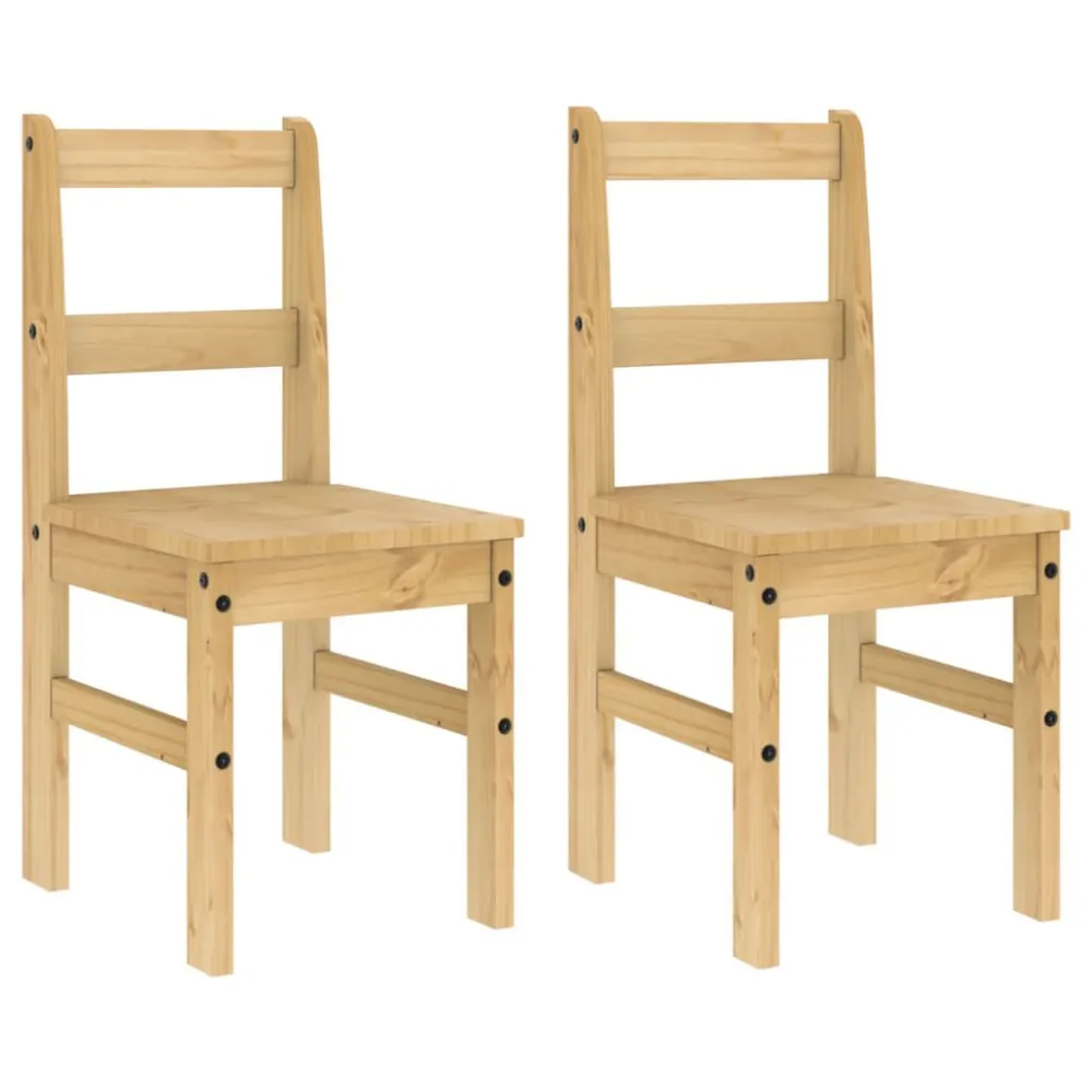 Sedie da Pranzo 2 pz Panama 40x46x90 cm Legno Massello di Pino