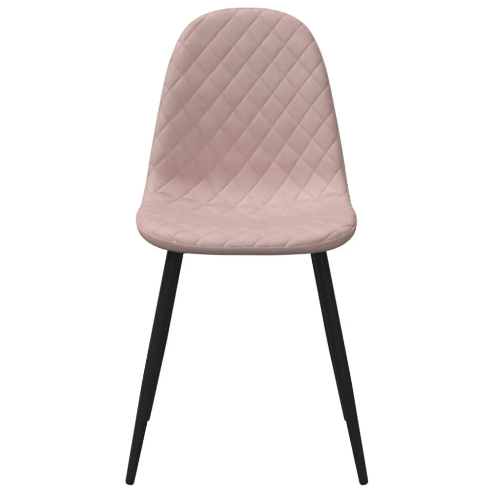 Sedie da Pranzo 6 pz Rosa Velluto
