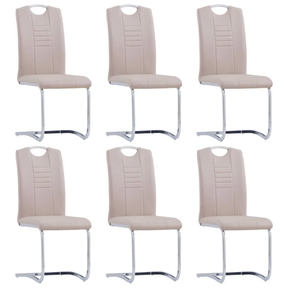 Sedie da Pranzo Sbalzo 6 pz Cappuccino Similpelle