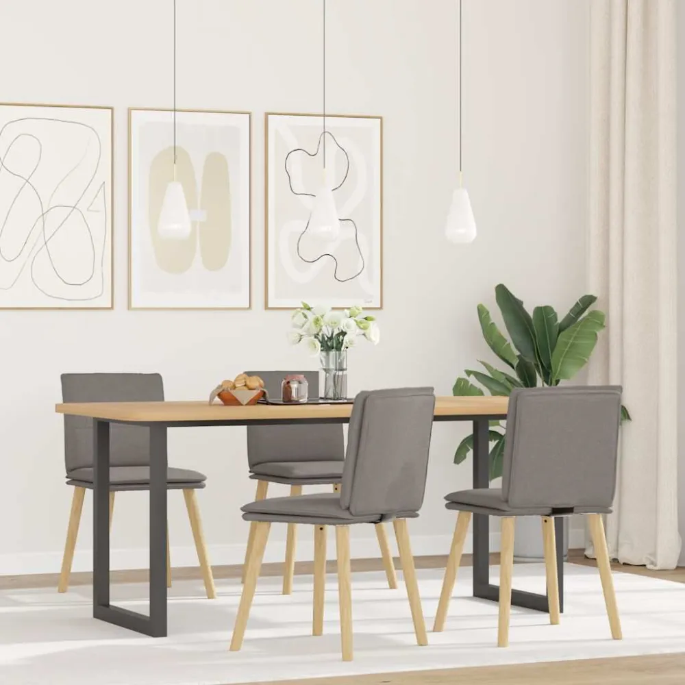 Sedie da Pranzo 4 pz Tortora Tessuto