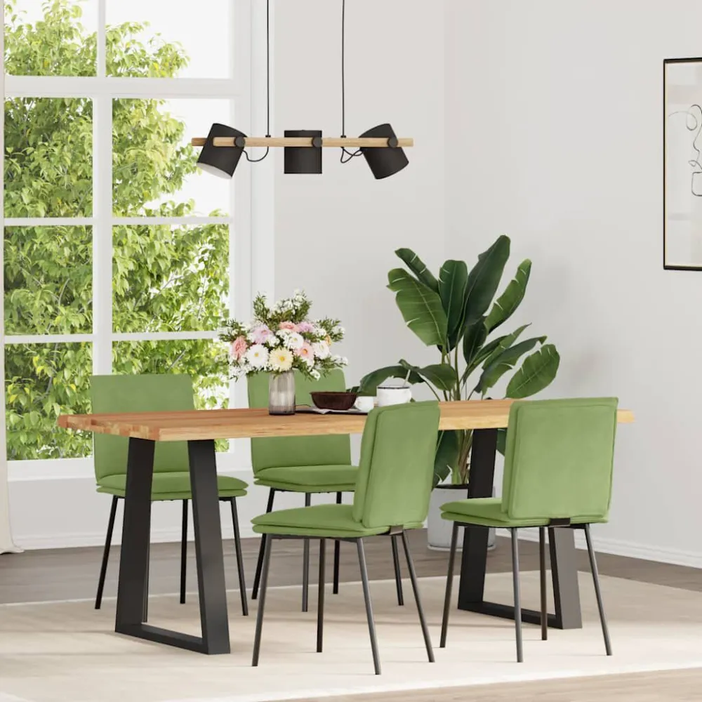 Sedie da Pranzo 4 pz Verde Chiaro Velluto