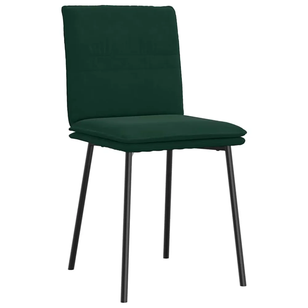 Sedie da Pranzo 4 pz Verde Scuro Velluto