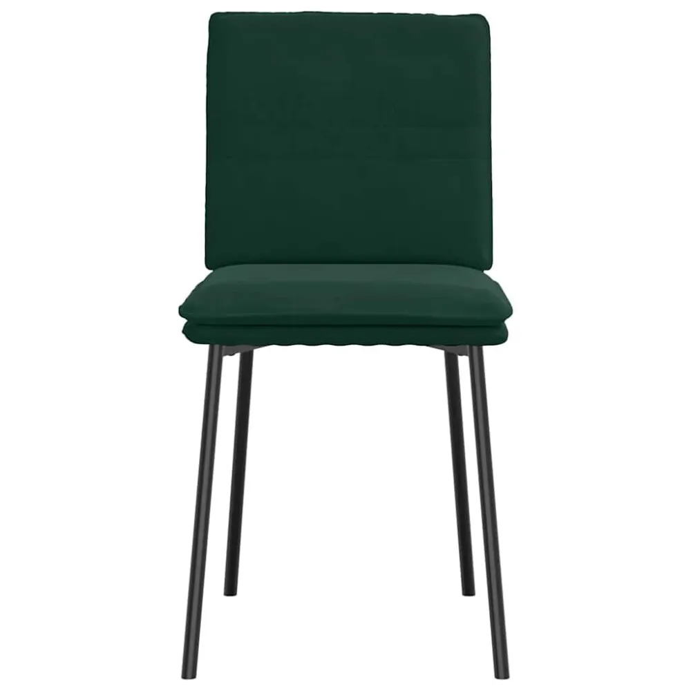 Sedie da Pranzo 4 pz Verde Scuro Velluto