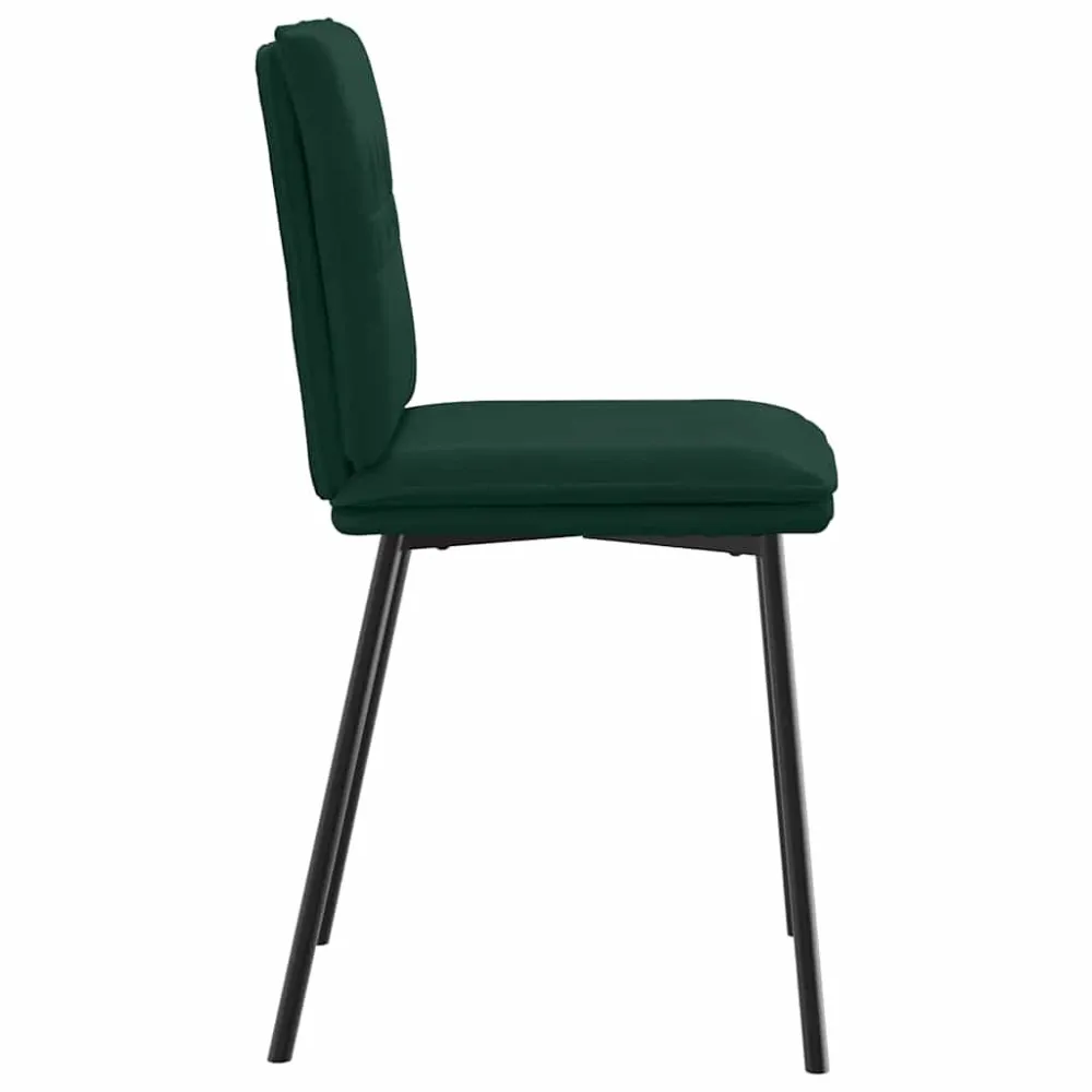 Sedie da Pranzo 4 pz Verde Scuro Velluto
