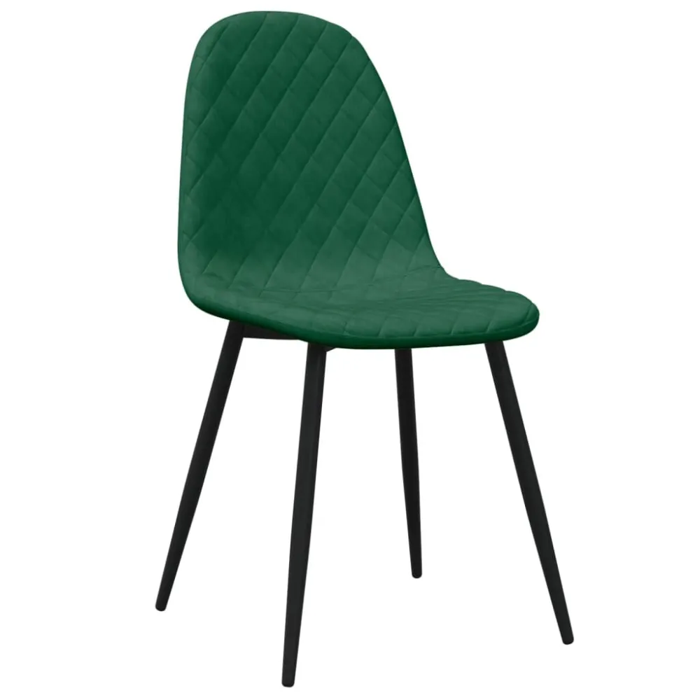 Sedie da Pranzo 6 pz Verde Scuro Velluto