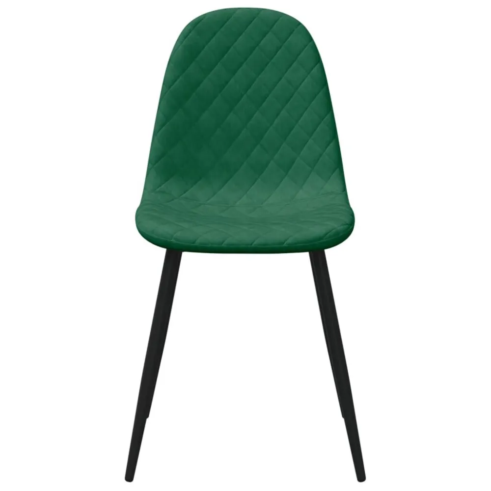 Sedie da Pranzo 6 pz Verde Scuro Velluto