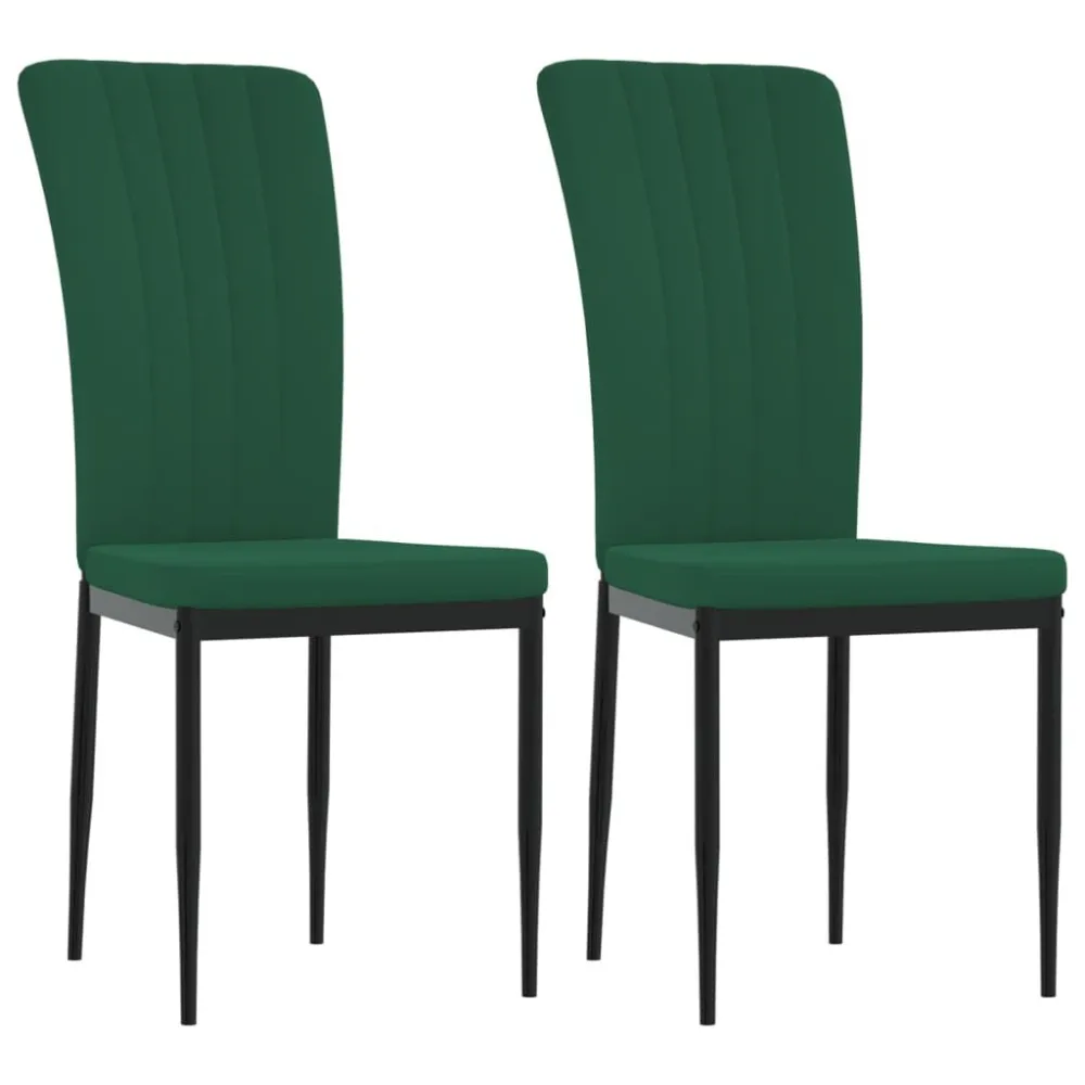 Sedie da Pranzo 2 pz Verde Scuro Velluto