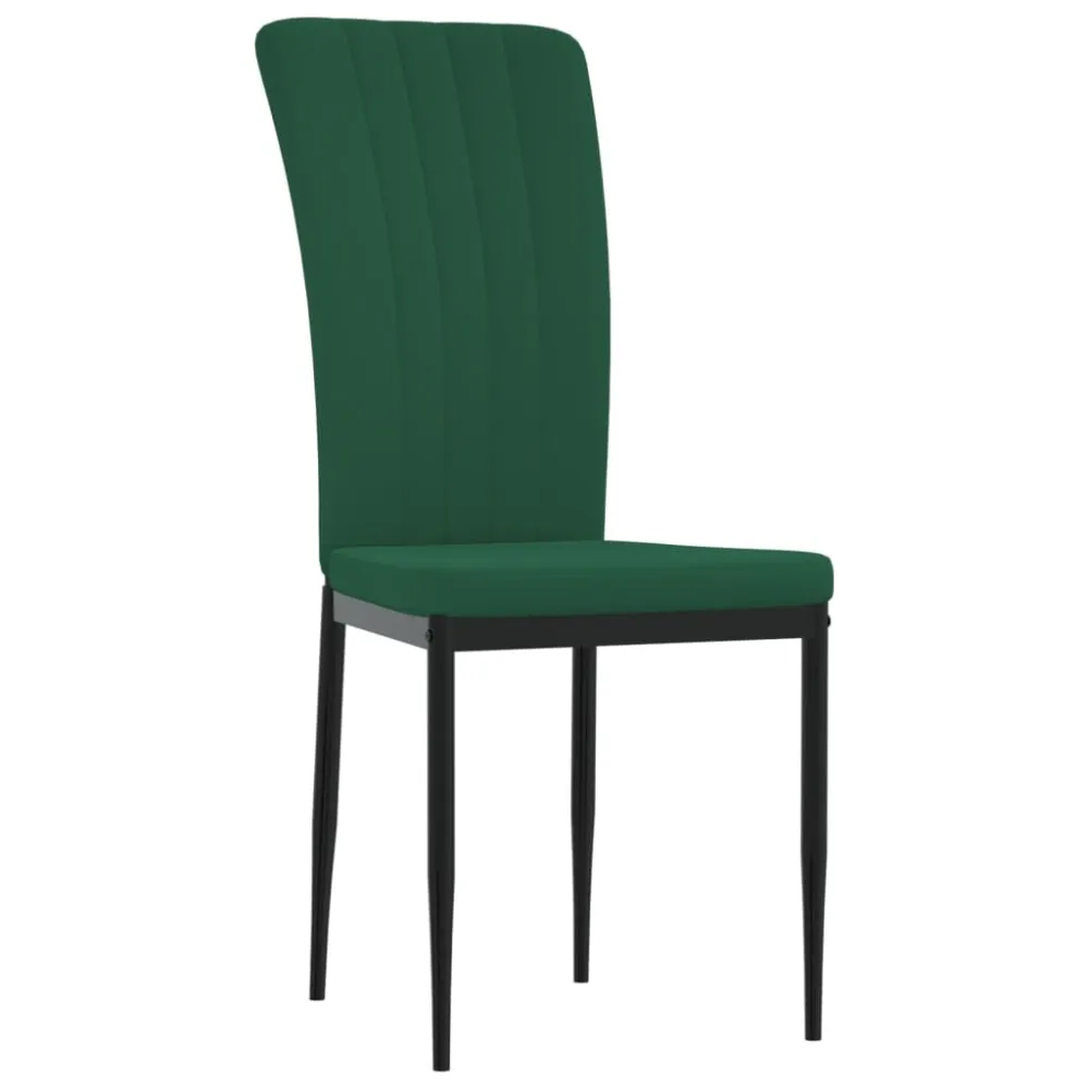 Sedie da Pranzo 2 pz Verde Scuro Velluto
