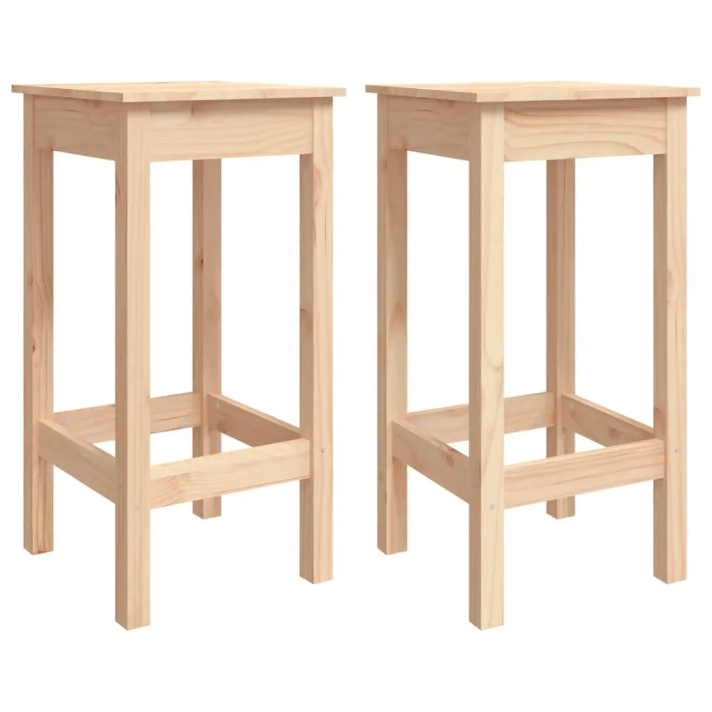 Sgabelli da Bar 2 pz 40x40x78 cm Legno Massello di Pino