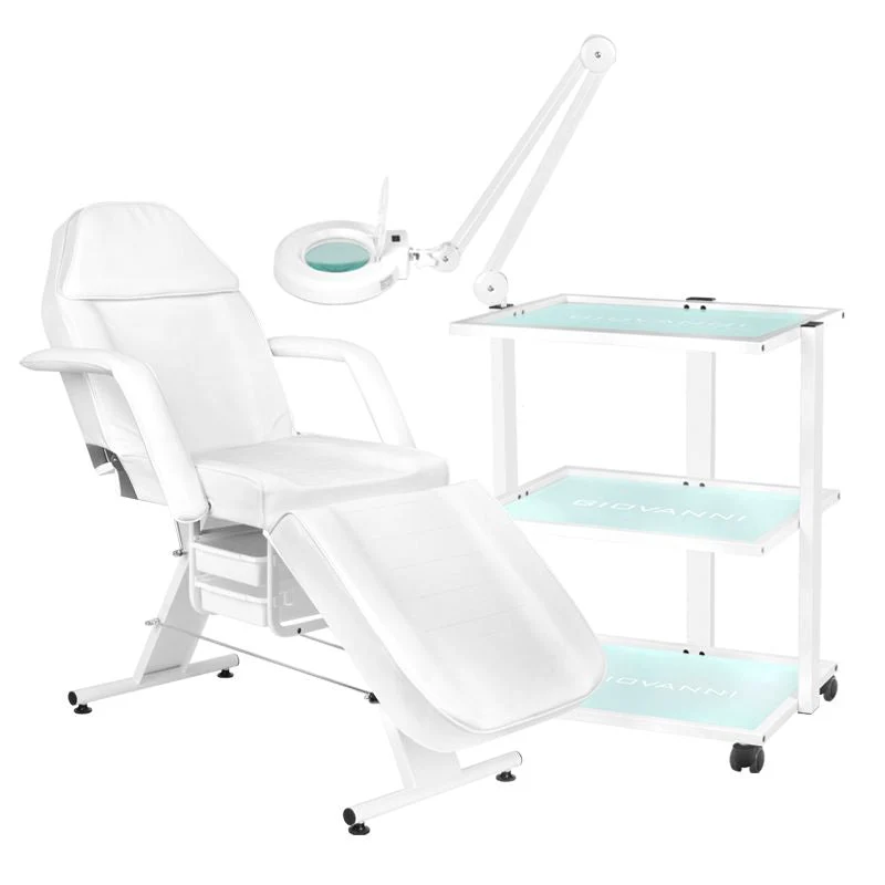202 sedia cosmetica base + 1040 tavolo cosmetico + lampada lente d'ingrandimento LED s5