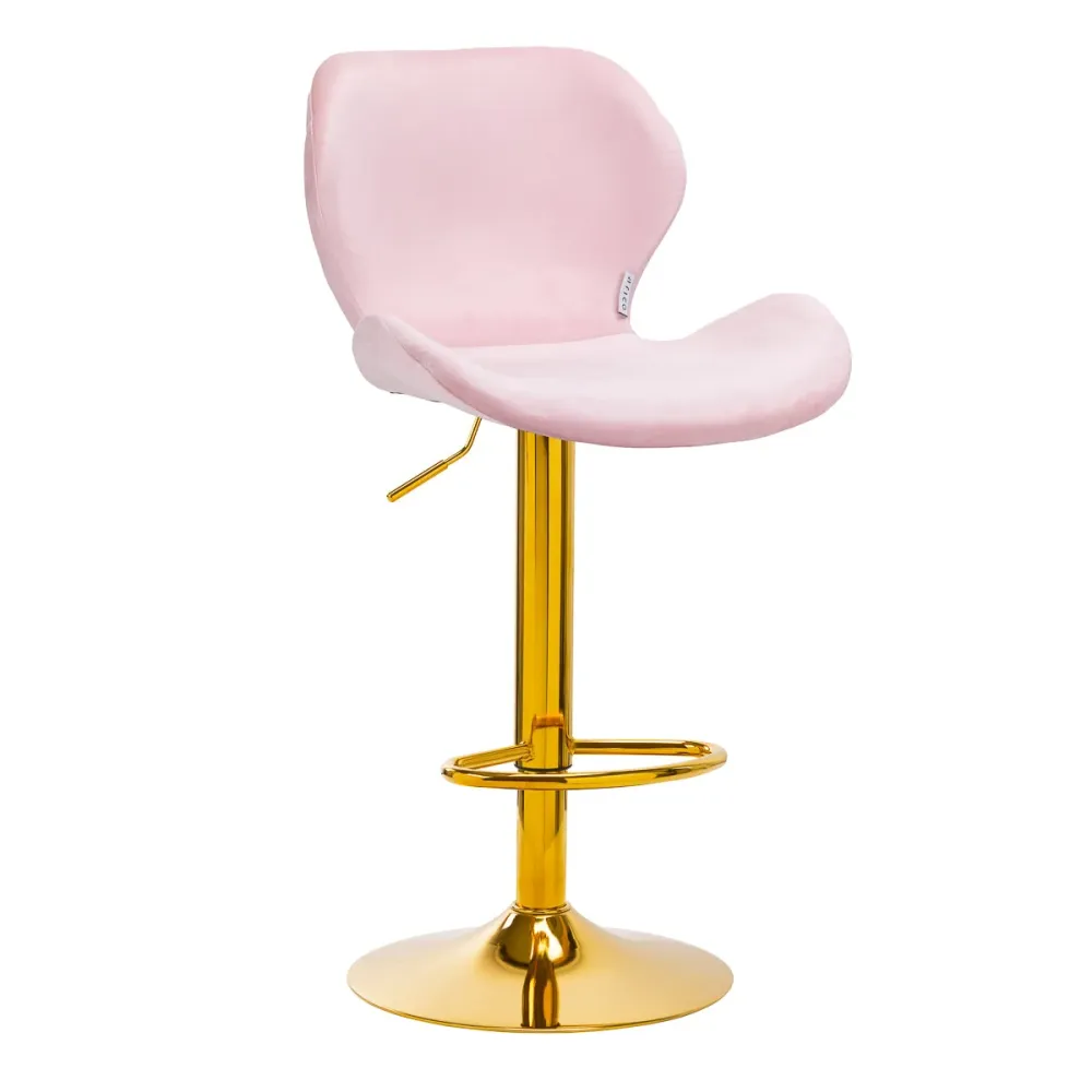 4Rico sgabello da bar QS-B15 velluto rosa