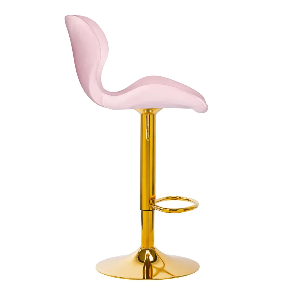 4Rico sgabello da bar QS-B15 velluto rosa