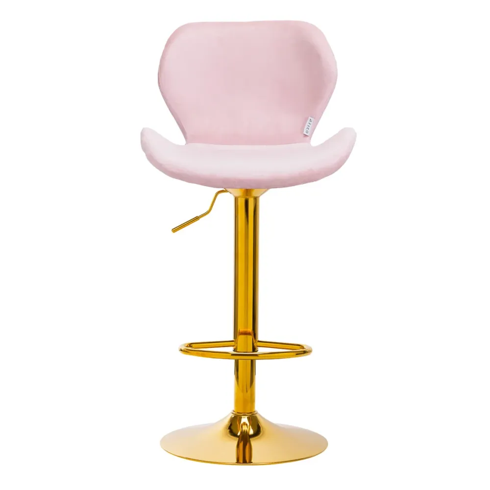 4Rico sgabello da bar QS-B15 velluto rosa