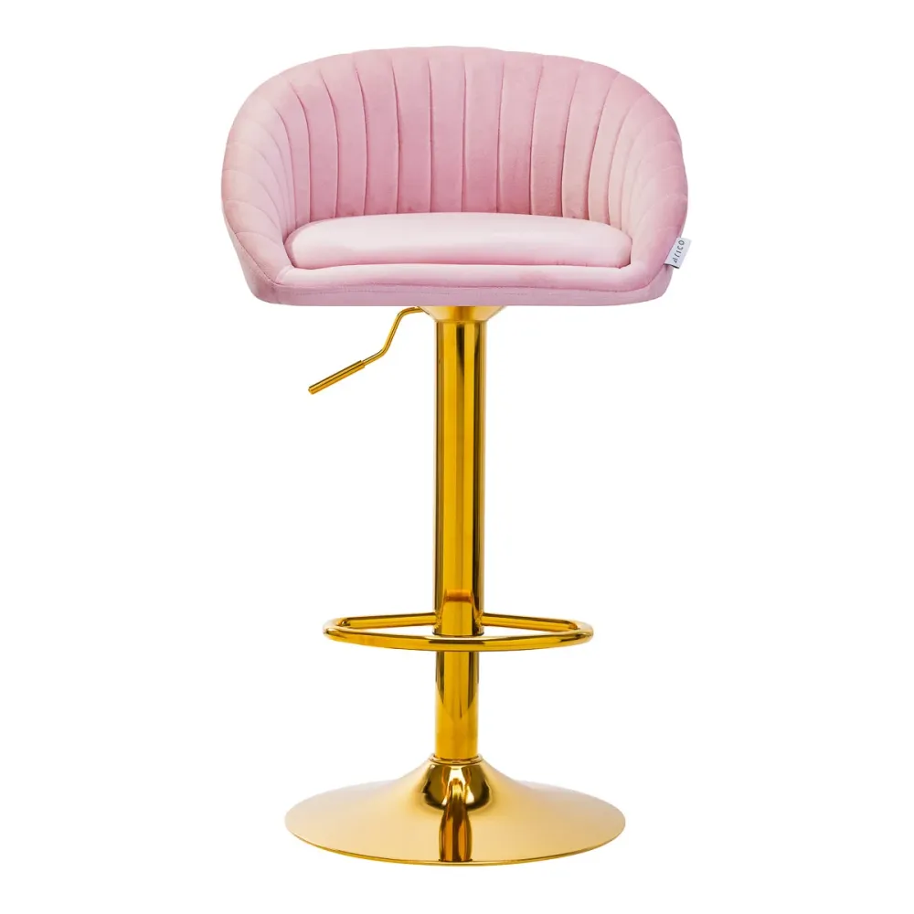 4Rico sgabello da bar QS-B16G velluto rosa