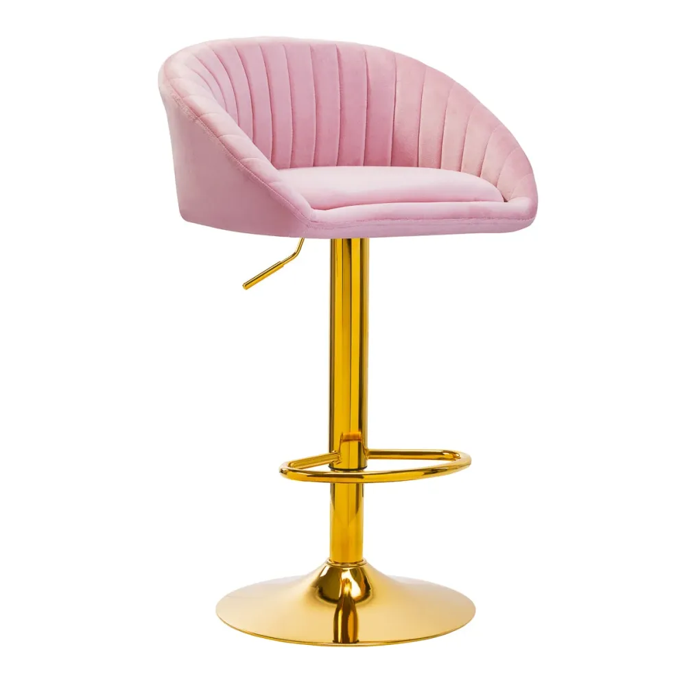 4Rico sgabello da bar QS-B16G velluto rosa