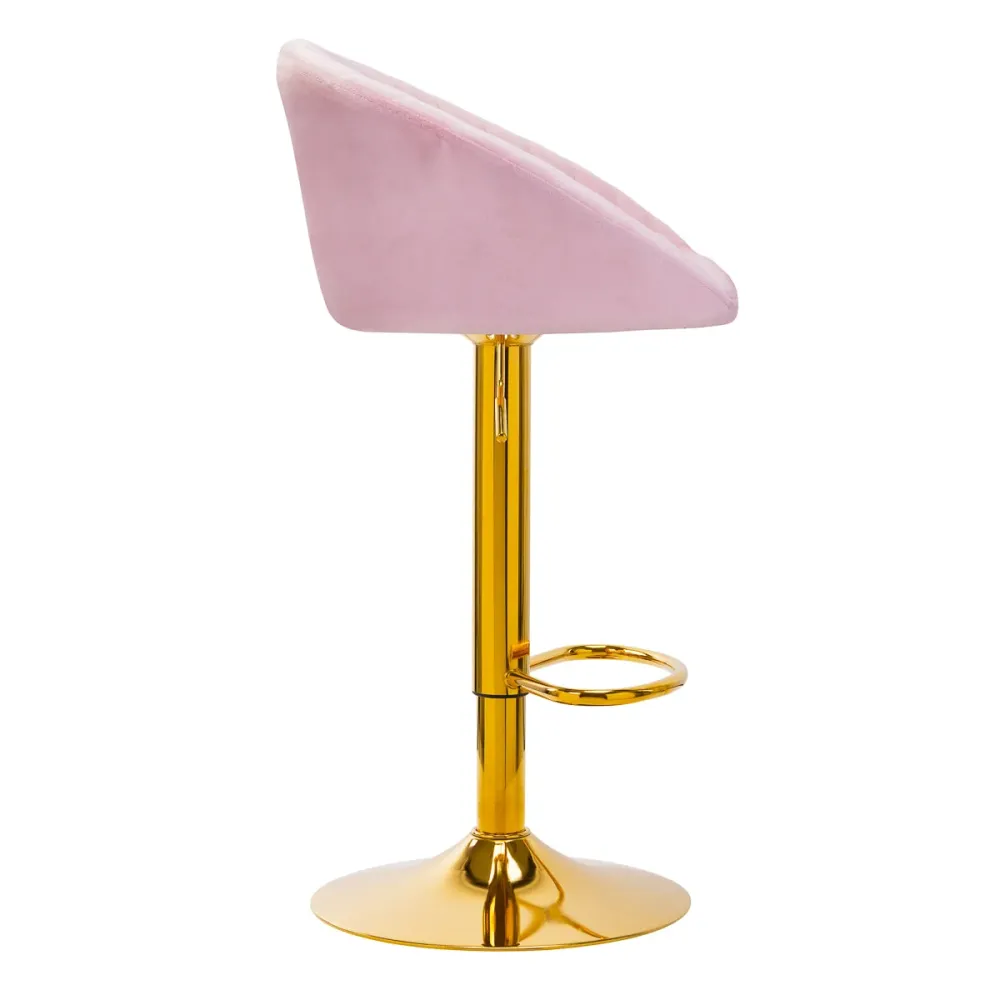 4Rico sgabello da bar QS-B16G velluto rosa