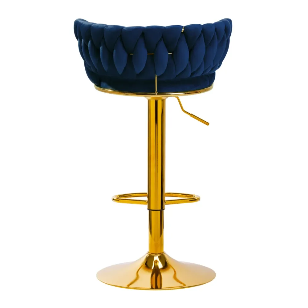 4Rico Sgabello da Bar QS-B313a velluto blu navy