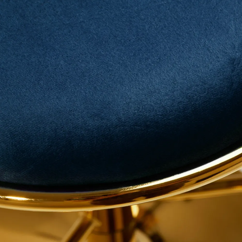 4Rico Sgabello da Bar QS-B313a velluto blu navy