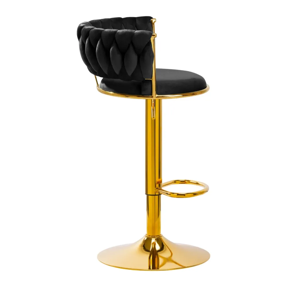 4Rico Sgabello da Bar QS-B313a velluto nero